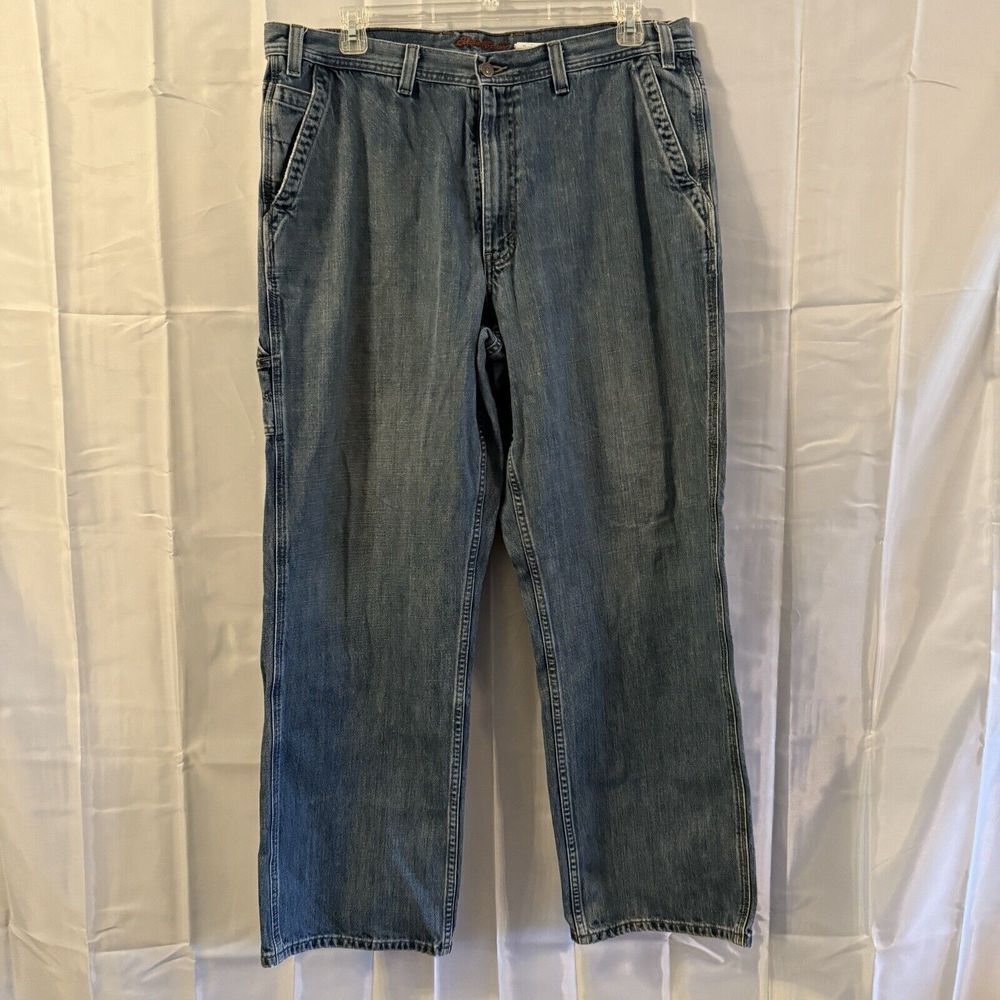 Vintage 90s Y2K Eddie‎ Bauer Baggy Wide Leg Carpenter Jeans 40x34 Fit 40x32.5